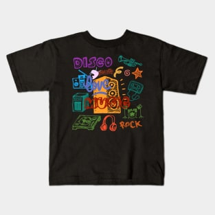 LOVE MUSIC, DISCO Kids T-Shirt